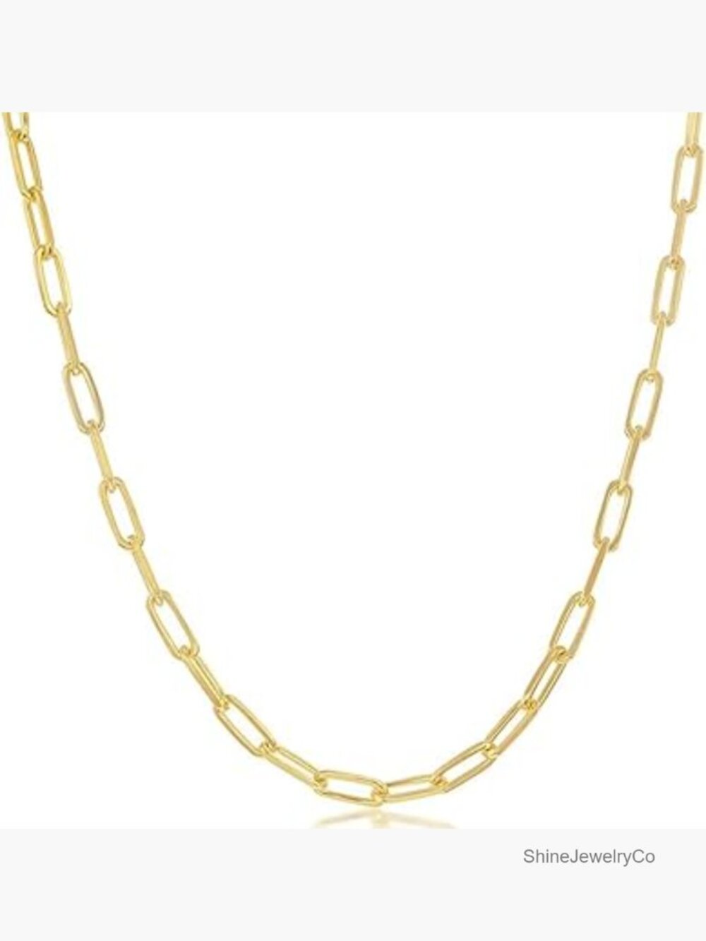 Paperclip Chain Necklace for Women | Sterling Silver or 14K Gold Plated | 2.8mm
